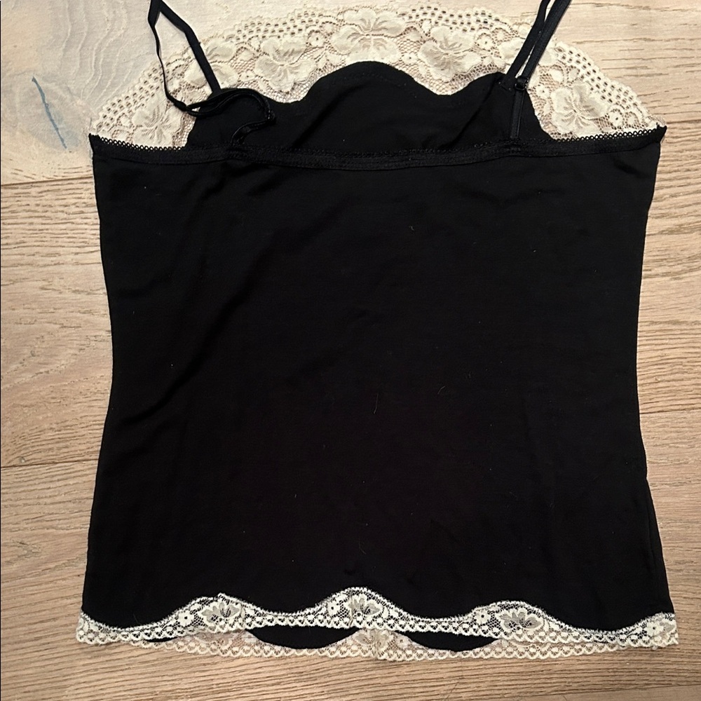 Elegant Black Lace Trim Cami Top - Picture 3 of 3